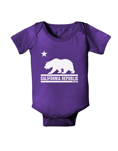 California Republic Design - Cali Bear Baby Bodysuit Dark by TooLoud-Baby Romper-TooLoud-Purple-06-Months-Davson Sales