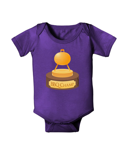 BBQ Champ - Golden Grill Trophy Baby Bodysuit Dark by TooLoud-Baby Romper-TooLoud-Purple-06-Months-Davson Sales