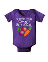 Support Your Community - Buy Local Baby Bodysuit Dark-Baby Romper-TooLoud-Purple-06-Months-Davson Sales