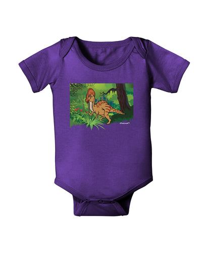 Parasaurolophus Walkeri - Without Name Baby Bodysuit Dark-Baby Romper-TooLoud-Purple-06-Months-Davson Sales