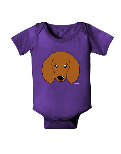 Cute Doxie Dachshund Dog Baby Bodysuit Dark by TooLoud-Baby Romper-TooLoud-Purple-06-Months-Davson Sales