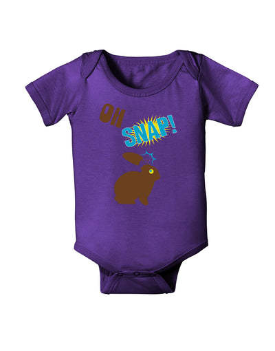 TooLoud Oh Snap Chocolate Easter Bunny Baby Bodysuit Dark-Baby Romper-TooLoud-Purple-06-Months-Davson Sales