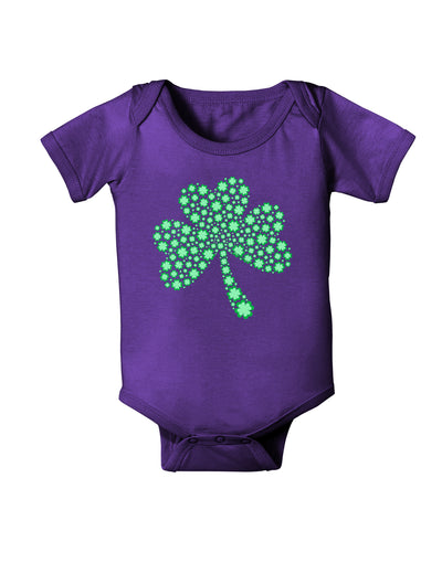 St. Patrick's Day Shamrock Design - Shamrocks Baby Bodysuit Dark by TooLoud-Baby Romper-TooLoud-Purple-06-Months-Davson Sales