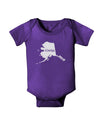 Alaska - United States Shape Baby Bodysuit Dark by TooLoud-Baby Romper-TooLoud-Purple-06-Months-Davson Sales