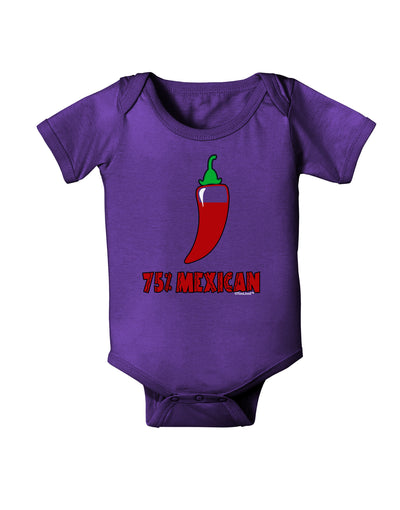 Seventy-Five Percent Mexican Baby Bodysuit Dark-Baby Romper-TooLoud-Purple-06-Months-Davson Sales