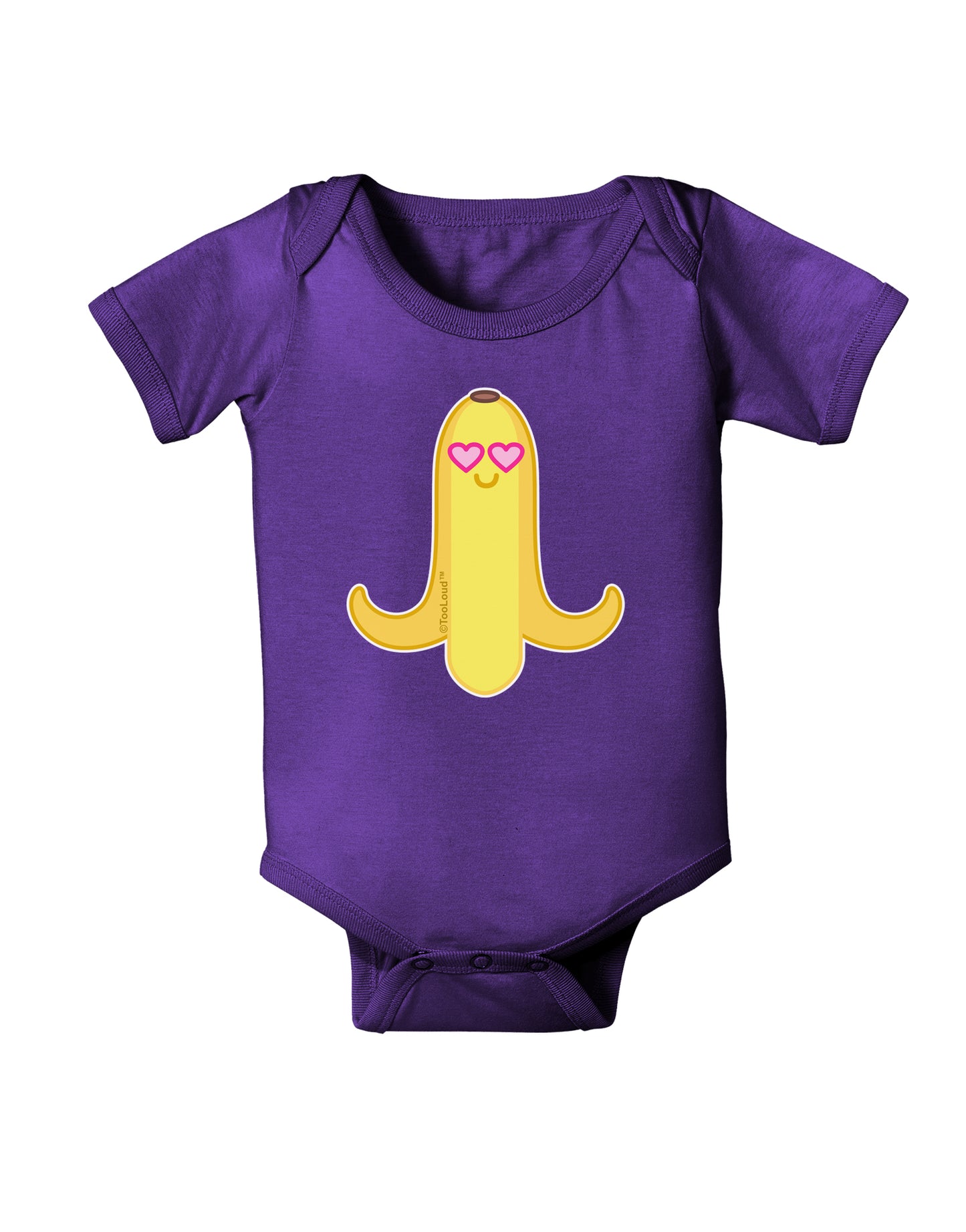 Infatuated Banana - Heart Eyes Baby Bodysuit Dark by TooLoud-Baby Romper-TooLoud-Purple-06-Months-Davson Sales