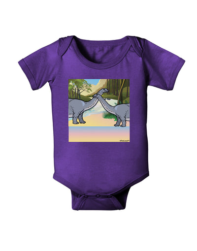 Diplodocus Longus - Without Name Baby Bodysuit Dark-Baby Romper-TooLoud-Purple-06-Months-Davson Sales