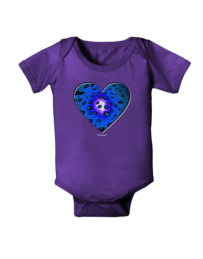 Water Droplet Heart Blue Baby Bodysuit Dark by TooLoud-Baby Romper-TooLoud-Purple-06-Months-Davson Sales