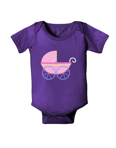 Baby Girl Carriage Baby Bodysuit Dark-Baby Romper-TooLoud-Purple-06-Months-Davson Sales