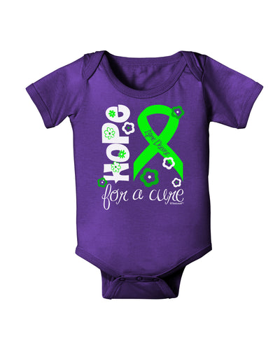 Hope for a Cure - Lime Green Ribbon Lyme Disease - Flowers Baby Bodysuit Dark-Baby Romper-TooLoud-Purple-06-Months-Davson Sales