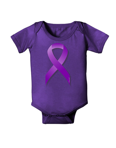 Crohn’s Disease Awareness Ribbon - Purple Baby Bodysuit Dark-Baby Romper-TooLoud-Purple-06-Months-Davson Sales