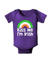 Irish Flag Rainbow - Kiss Me I'm Irish Baby Bodysuit Dark by TooLoud-Baby Romper-TooLoud-Purple-06-Months-Davson Sales