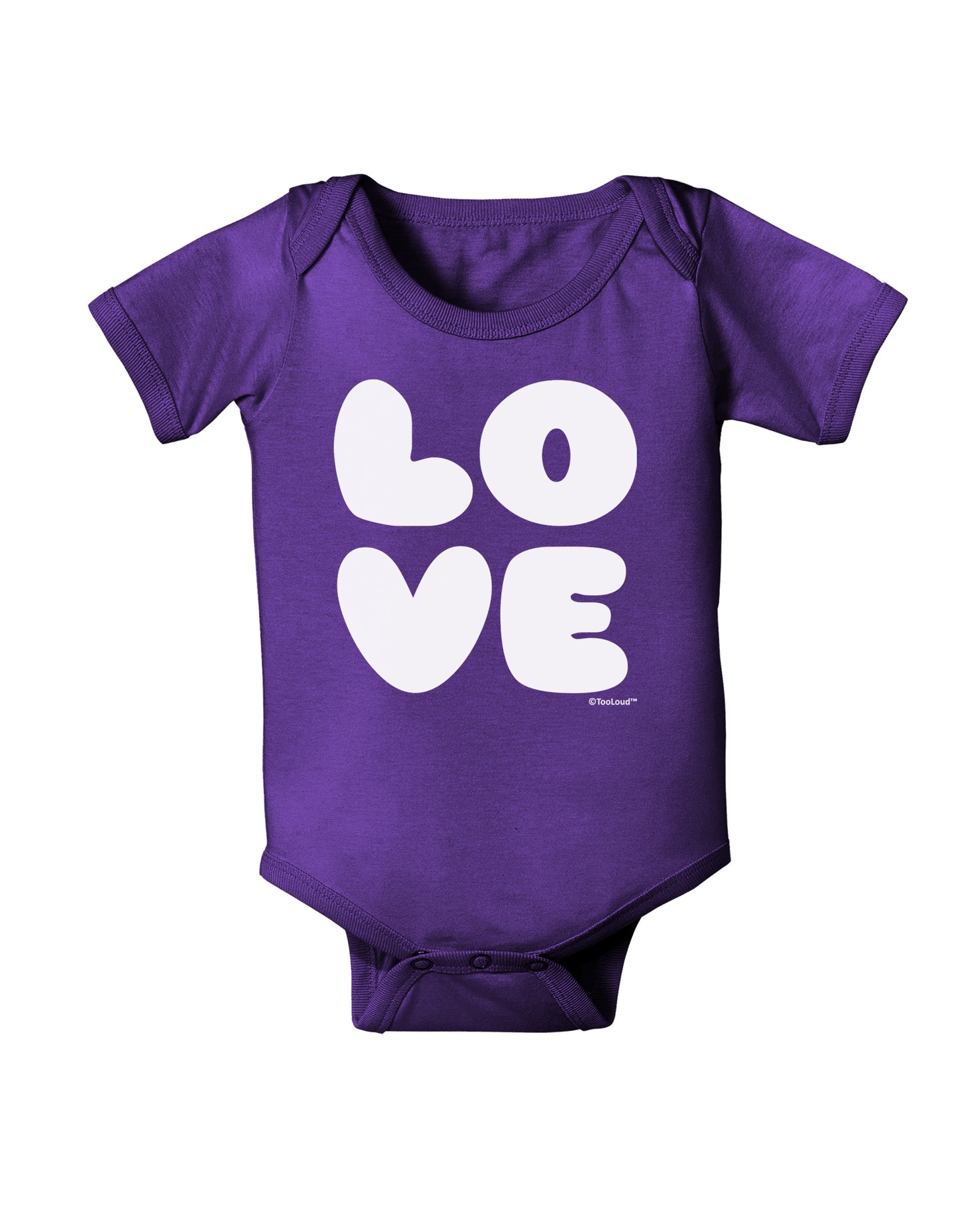 LOVE Text Baby Bodysuit Dark by TooLoud-Baby Romper-TooLoud-Purple-06-Months-Davson Sales