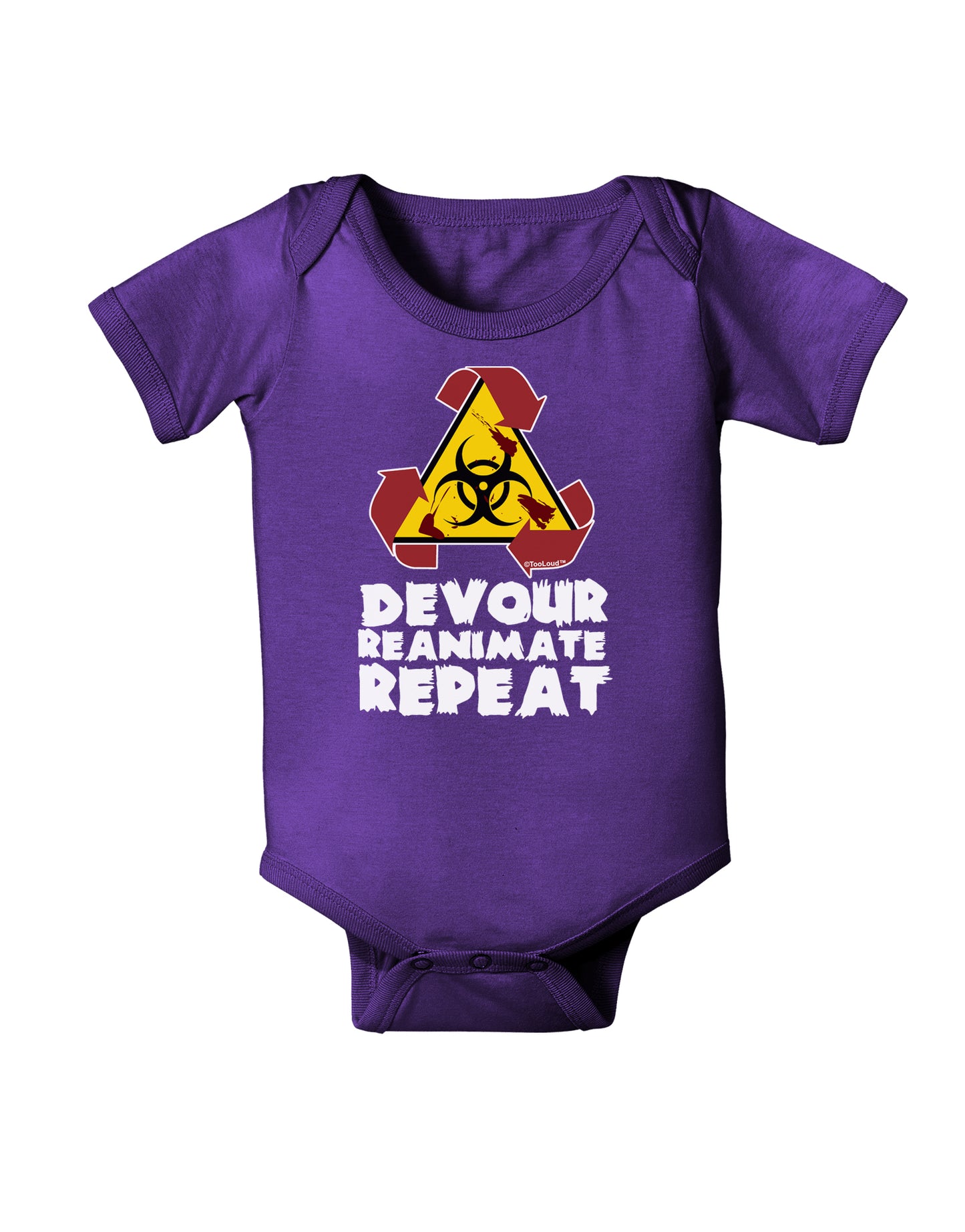 Devour Reanimate Repeat Baby Bodysuit Dark by TooLoud-Baby Romper-TooLoud-Purple-06-Months-Davson Sales
