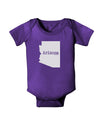 Arizona - United States Shape Baby Bodysuit Dark by TooLoud-Baby Romper-TooLoud-Purple-06-Months-Davson Sales