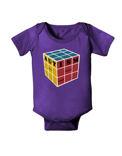 Autism Awareness - Cube Color Baby Bodysuit Dark-Baby Romper-TooLoud-Purple-06-Months-Davson Sales
