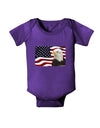 Patriotic USA Flag with Bald Eagle Baby Bodysuit Dark by TooLoud-Baby Romper-TooLoud-Purple-06-Months-Davson Sales