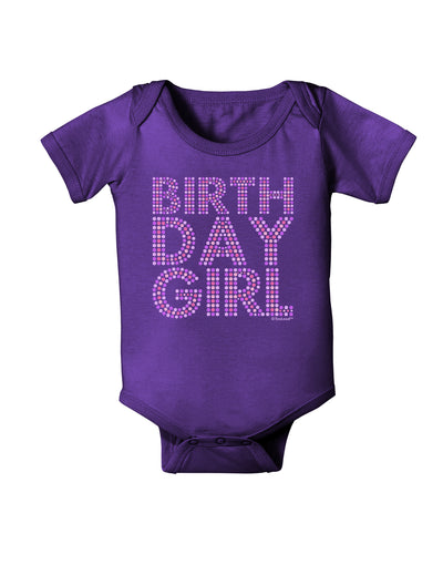 Birthday Girl - Pink and Purple Dots Baby Bodysuit Dark by TooLoud-Baby Romper-TooLoud-Purple-06-Months-Davson Sales