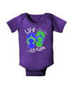 Life is Better in Flip Flops - Blue and Green Baby Bodysuit Dark-Baby Romper-TooLoud-Purple-06-Months-Davson Sales