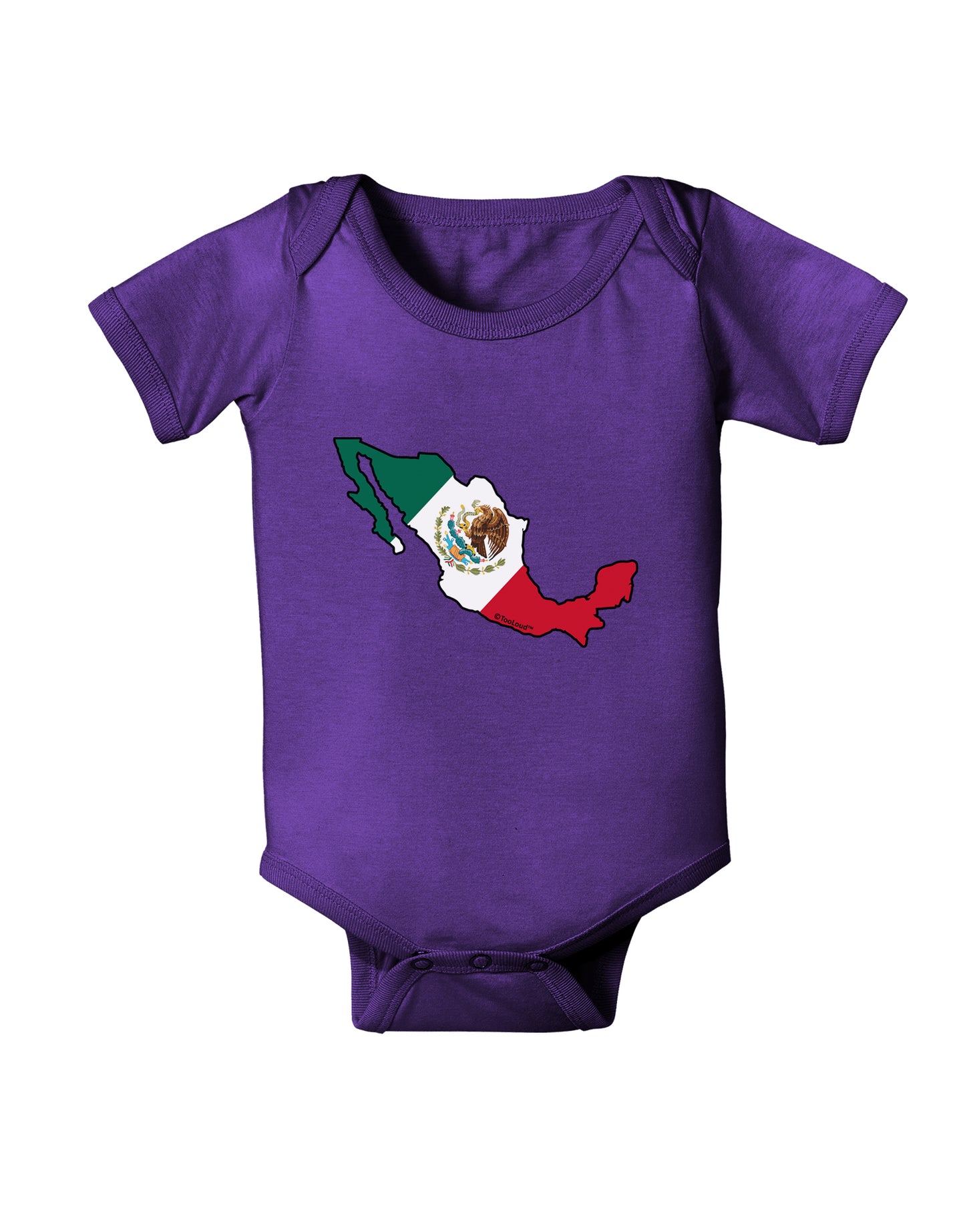 Mexico Outline - Mexican Flag Baby Bodysuit Dark by TooLoud-Baby Romper-TooLoud-Purple-06-Months-Davson Sales