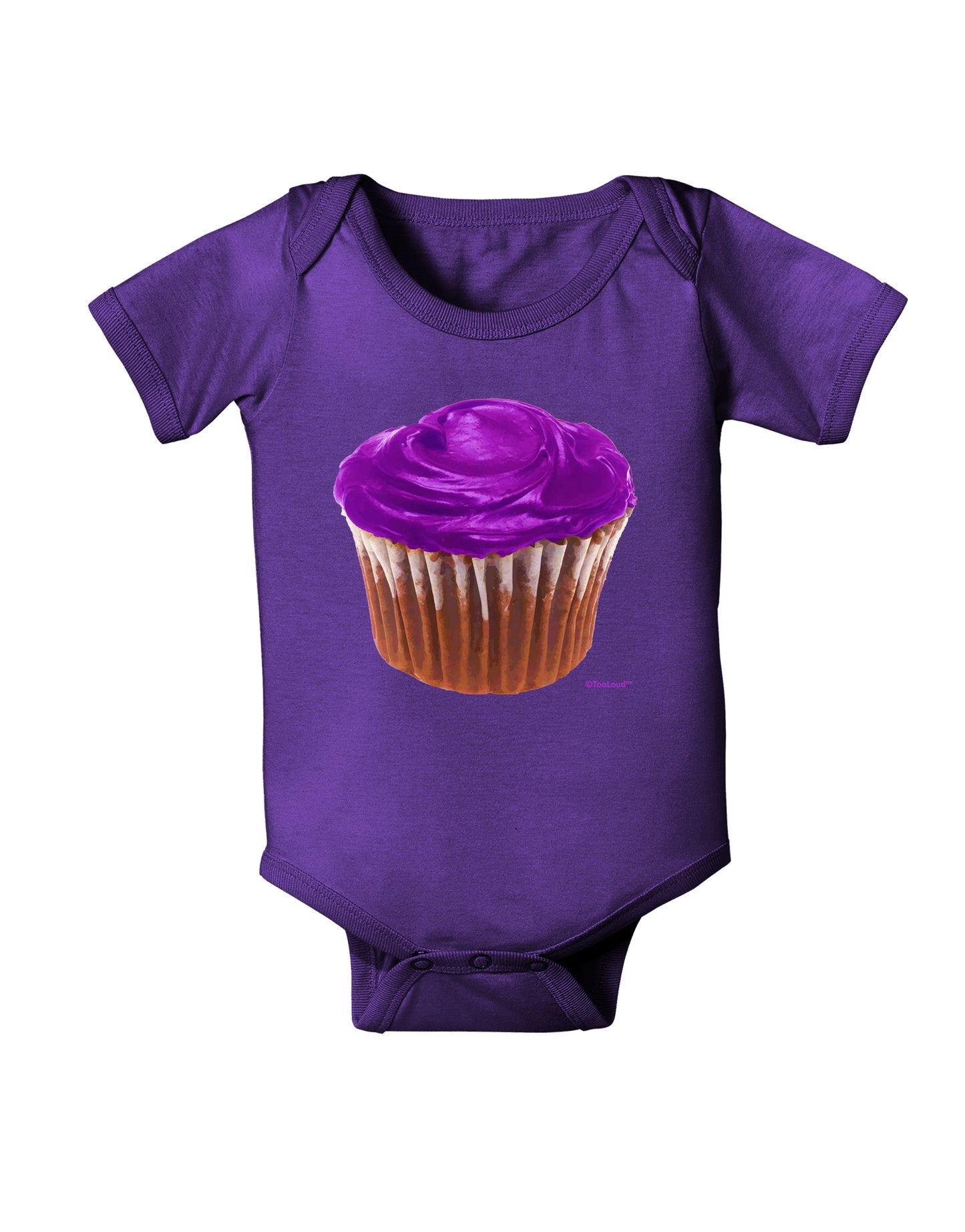 Giant Bright Purple Cupcake Baby Bodysuit Dark by TooLoud-Baby Romper-TooLoud-Purple-06-Months-Davson Sales