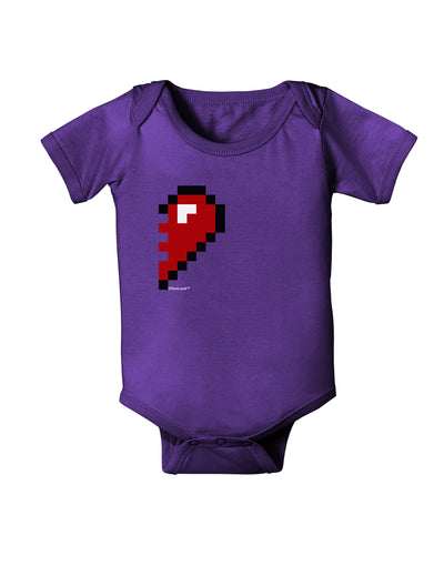 Couples Pixel Heart Design - Right Baby Bodysuit Dark by TooLoud-Baby Romper-TooLoud-Purple-06-Months-Davson Sales