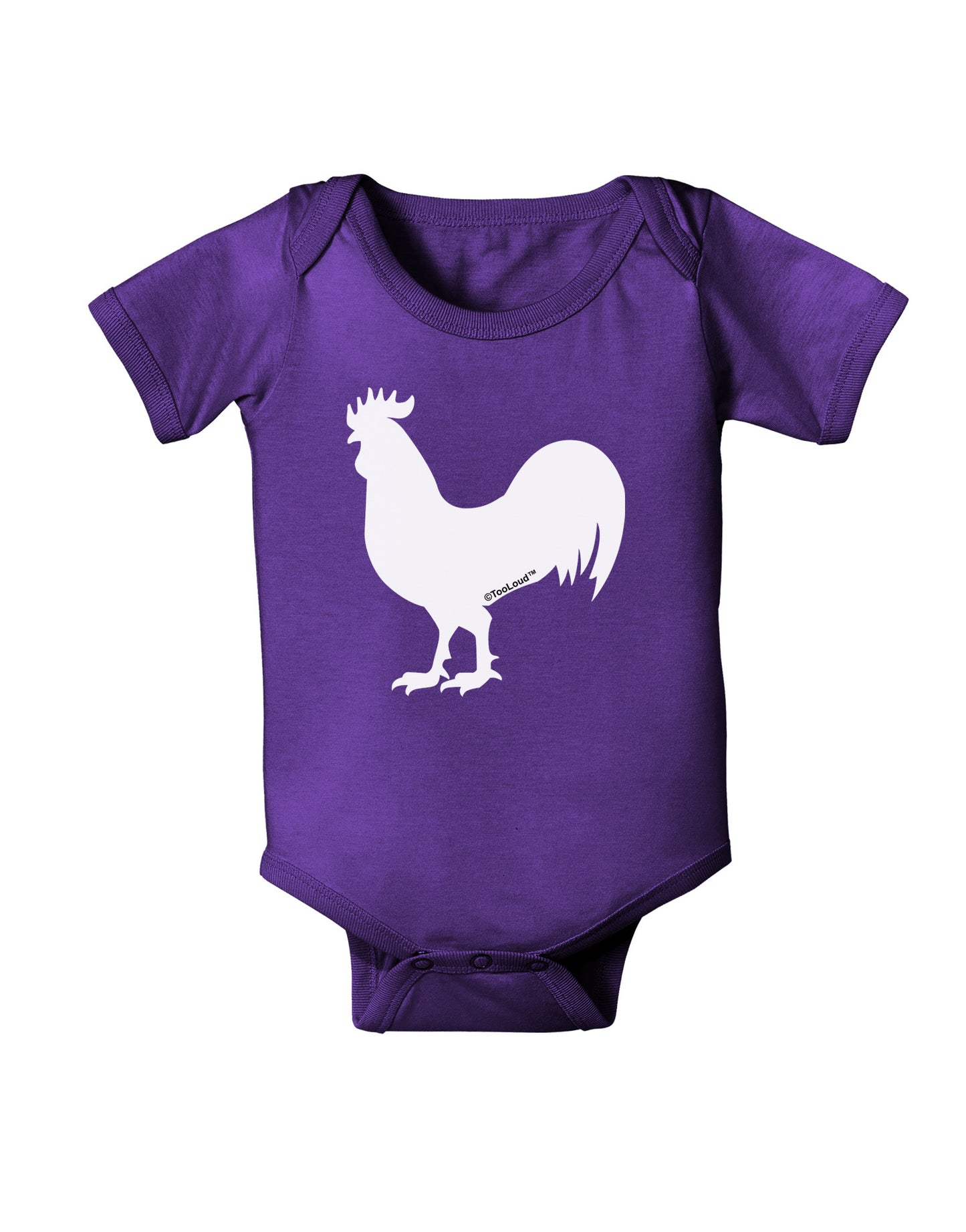 Rooster Silhouette Design Baby Bodysuit Dark-Baby Romper-TooLoud-Purple-06-Months-Davson Sales