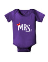 Matching Mr and Mrs Design - Mrs Bow Baby Bodysuit Dark by TooLoud-Baby Romper-TooLoud-Purple-06-Months-Davson Sales