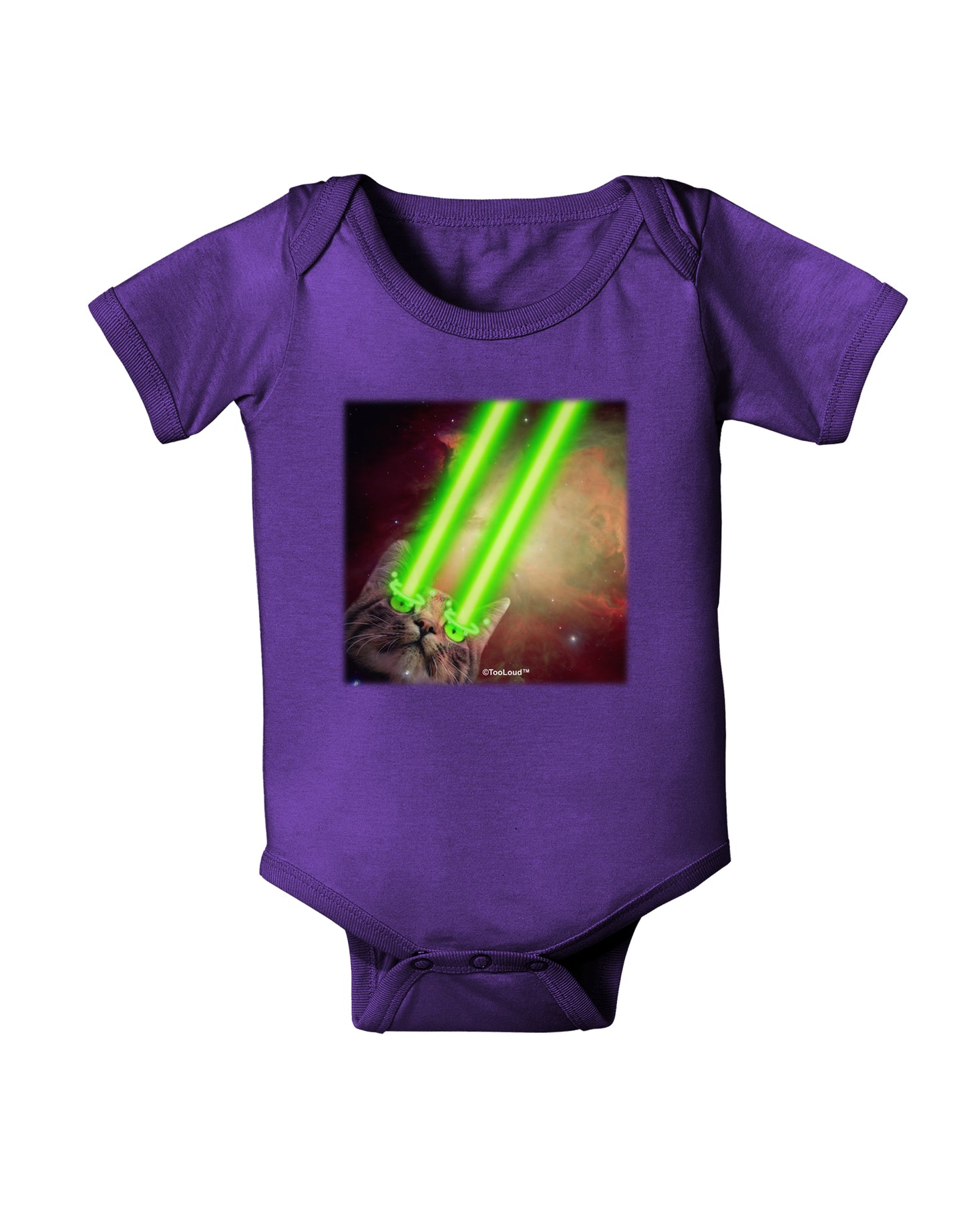 Laser Eyes Cat in Space Design Baby Bodysuit Dark by TooLoud-Baby Romper-TooLoud-Purple-06-Months-Davson Sales