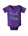 Beach Please - Summer Colors Baby Bodysuit Dark-Baby Romper-TooLoud-Purple-06-Months-Davson Sales