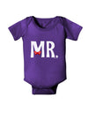 Matching Mr and Mrs Design - Mr Bow Tie Baby Bodysuit Dark by TooLoud-Baby Romper-TooLoud-Purple-06-Months-Davson Sales