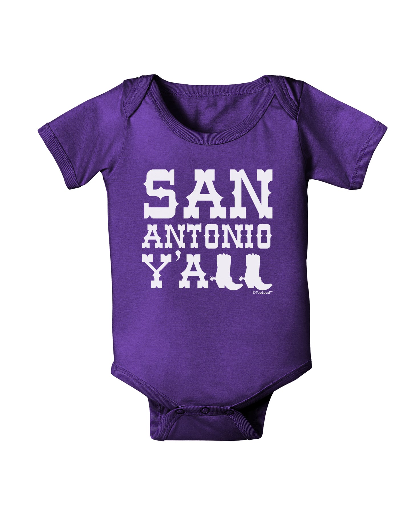 San Antonio Y'all - Boots - Texas Pride Baby Bodysuit Dark by TooLoud-Baby Romper-TooLoud-Purple-06-Months-Davson Sales