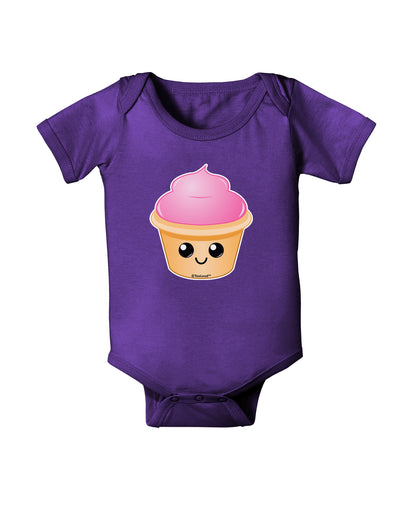 Cute Cupcake Design #2 Baby Bodysuit Dark by TooLoud-Baby Romper-TooLoud-Purple-06-Months-Davson Sales