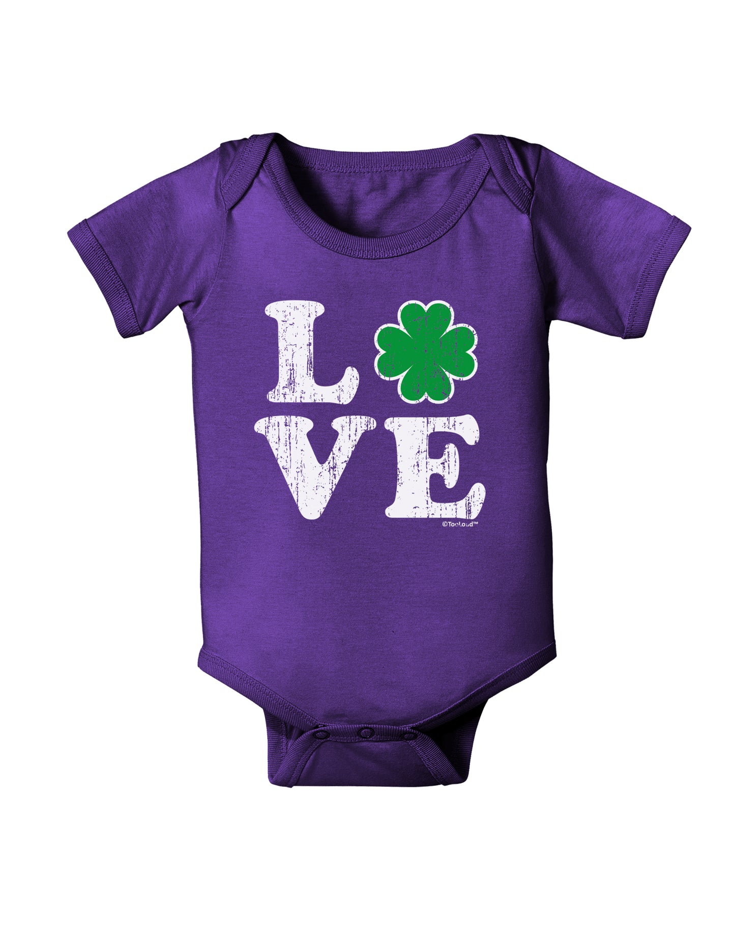 Irish Love - Distressed Baby Bodysuit Dark by TooLoud-Baby Romper-TooLoud-Purple-06-Months-Davson Sales