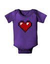 Pixel Heart Design 1 - Valentine's Day Baby Bodysuit Dark-Baby Romper-TooLoud-Purple-06-Months-Davson Sales