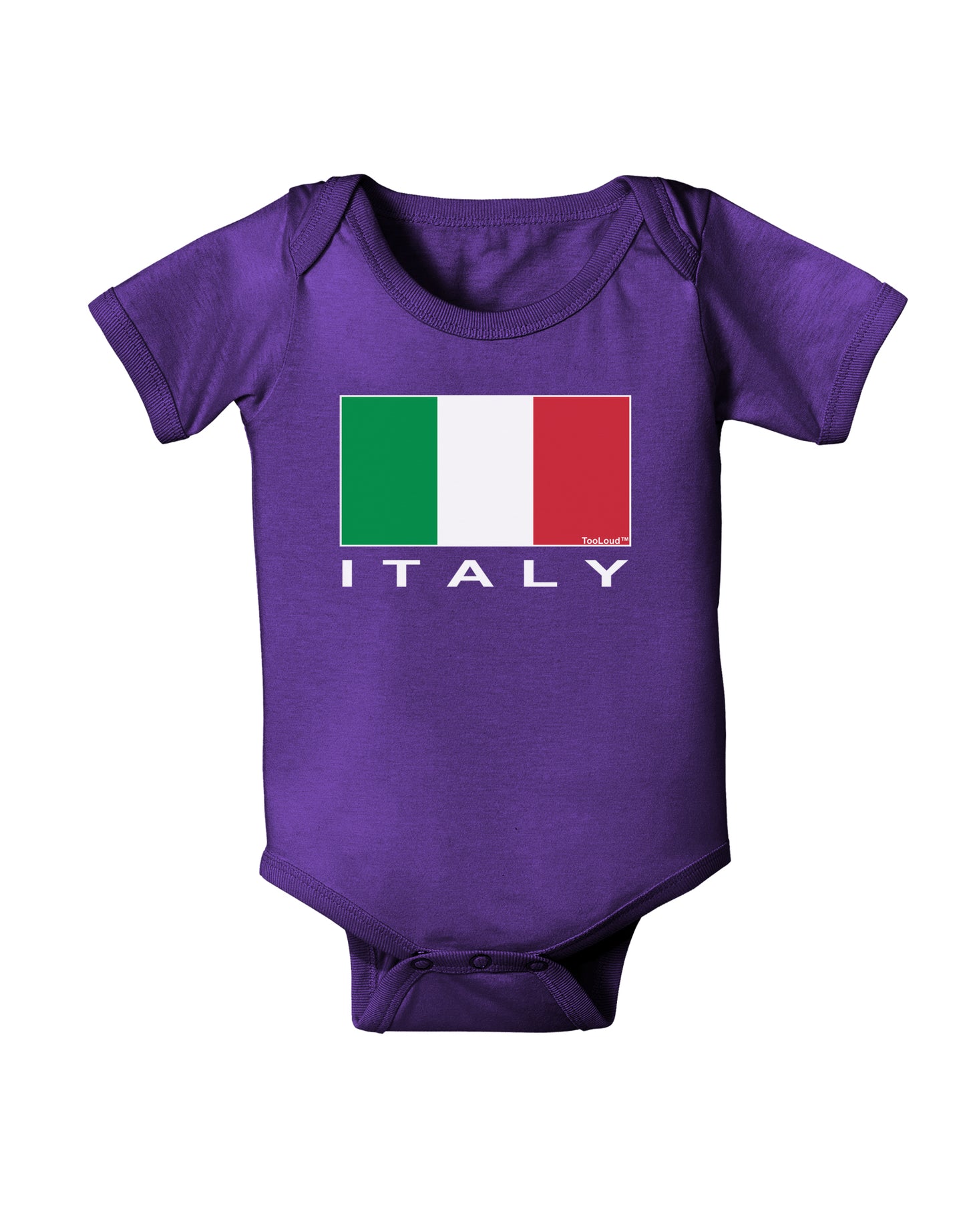 Italian Flag - Italy Text Baby Bodysuit Dark by TooLoud-Baby Romper-TooLoud-Purple-06-Months-Davson Sales
