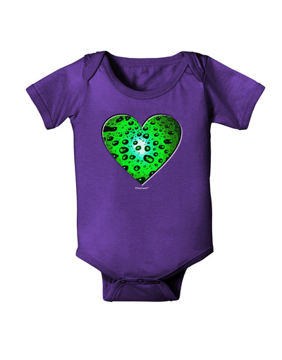 Water Droplet Heart Green Baby Bodysuit Dark by TooLoud-Baby Romper-TooLoud-Purple-06-Months-Davson Sales