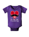 I Mustache You To Be My Valentine Baby Bodysuit Dark-Baby Romper-TooLoud-Purple-06-Months-Davson Sales