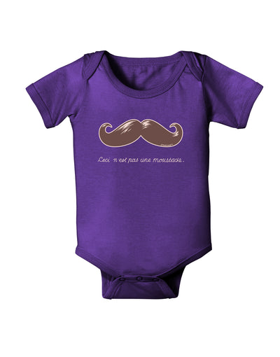 Ceci n'est pas une moustache Baby Bodysuit Dark-Baby Romper-TooLoud-Purple-06-Months-Davson Sales