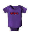 Couples Pixel Heart Life Bar - Left Baby Bodysuit Dark by TooLoud-Baby Romper-TooLoud-Purple-06-Months-Davson Sales