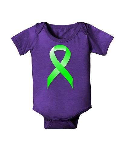 Lyme Disease Awareness Ribbon - Lime Green Baby Bodysuit Dark-Baby Romper-TooLoud-Purple-06-Months-Davson Sales