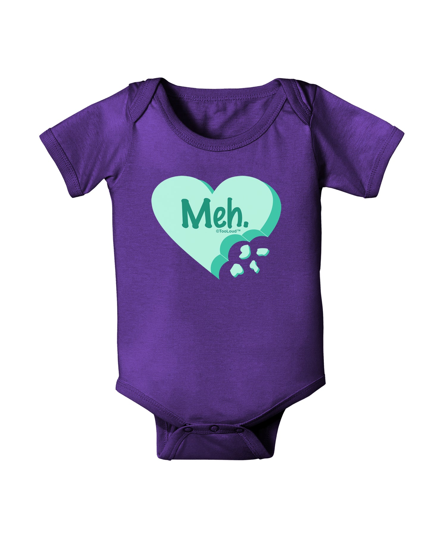 Meh Candy Heart Green - Valentines Day Baby Bodysuit Dark by TooLoud-Baby Romper-TooLoud-Purple-06-Months-Davson Sales