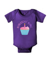 Birthday Girl - Candle Cupcake Baby Bodysuit Dark by TooLoud-Baby Romper-TooLoud-Purple-06-Months-Davson Sales