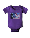 All American Cat Baby Bodysuit Dark by TooLoud-Baby Romper-TooLoud-Purple-06-Months-Davson Sales