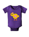 Cute Chick with Bow - Crayon Style Drawing Baby Bodysuit Dark by TooLoud-Baby Romper-TooLoud-Purple-06-Months-Davson Sales