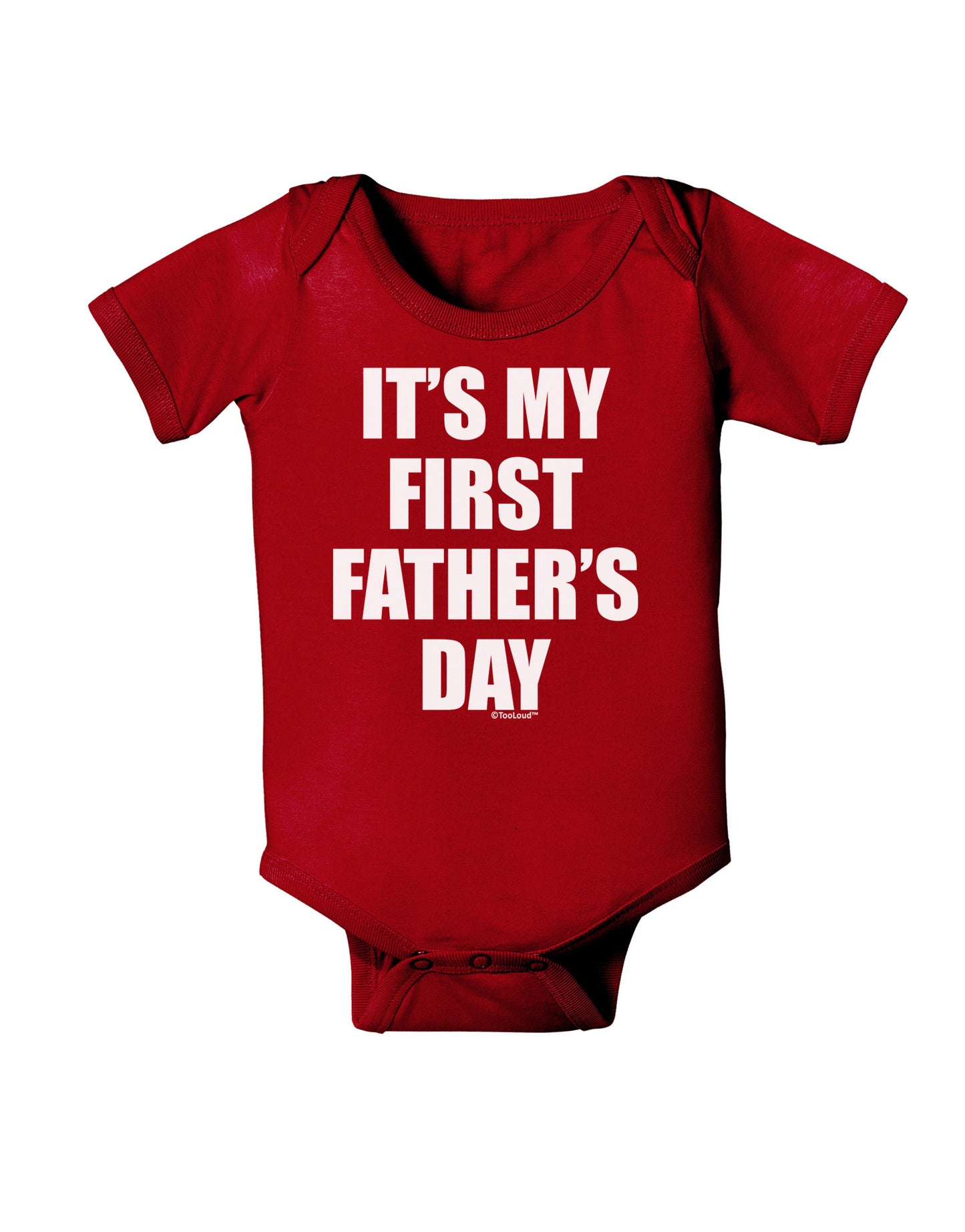 It's My First Father's Day Baby Bodysuit Dark-Baby Romper-TooLoud-Red-06-Months-Davson Sales