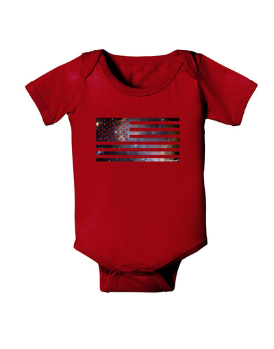 American Flag Galaxy Baby Bodysuit Dark by TooLoud-Baby Romper-TooLoud-Red-06-Months-Davson Sales