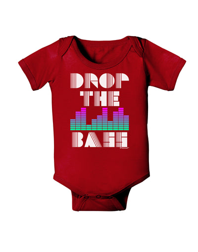 Drop the Bass Baby Bodysuit Dark-Baby Romper-TooLoud-Red-06-Months-Davson Sales