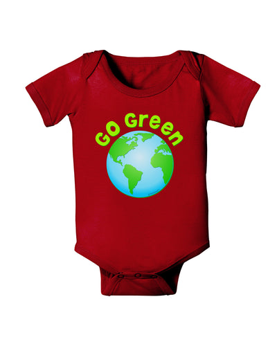 Go Green - Planet Earth Baby Bodysuit Dark-Baby Romper-TooLoud-Red-06-Months-Davson Sales