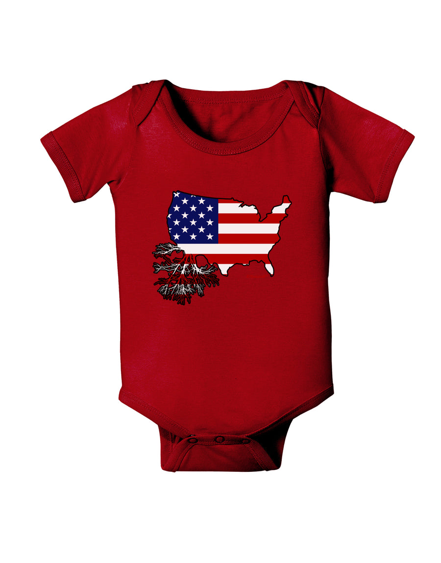 American Roots Design - American Flag Baby Bodysuit Dark by TooLoud-Baby Romper-TooLoud-Black-06-Months-Davson Sales